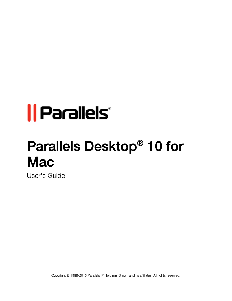 Page 1 de la notice Manuel utilisateur Parallels Desktop 10 (Mac)