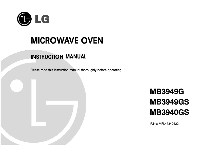 Page n°1 - Manuel utilisateur LG MB3949G