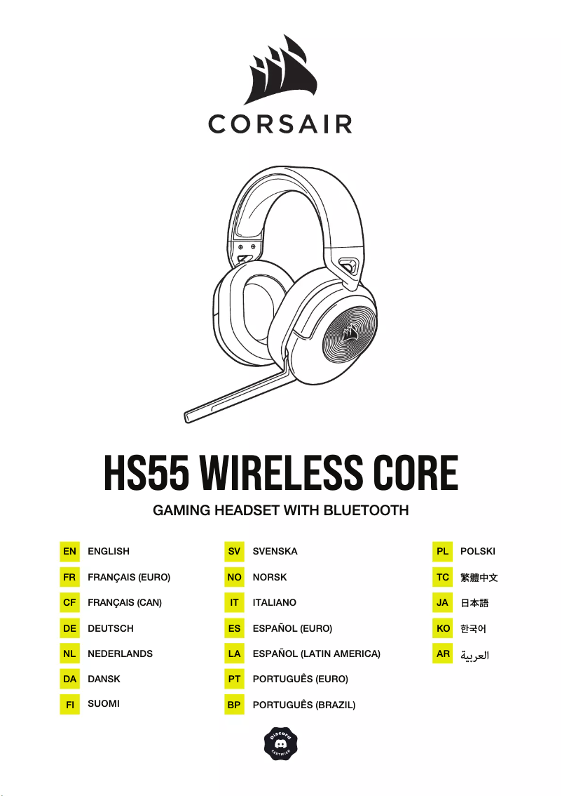 Image de la première page du manuel de l'appareil HS55 Wireless Core