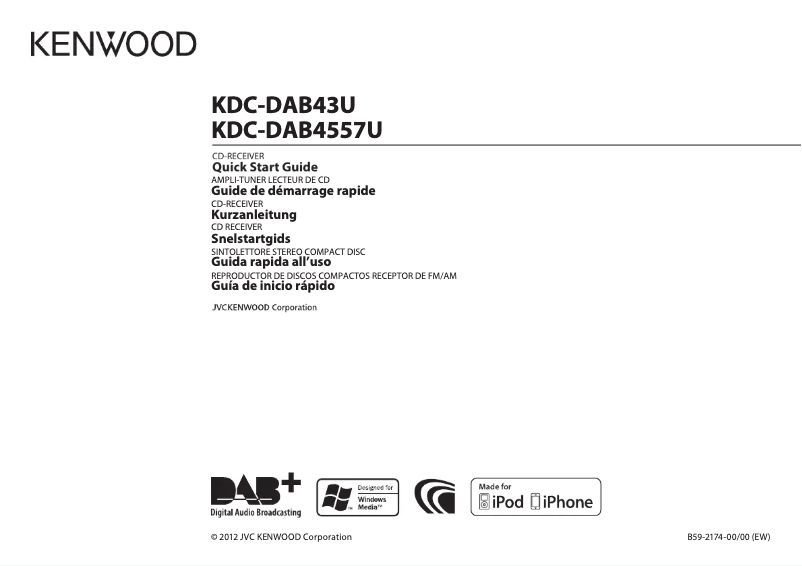 Page n°1 - Manuel utilisateur Kenwood KDC-DAB43U