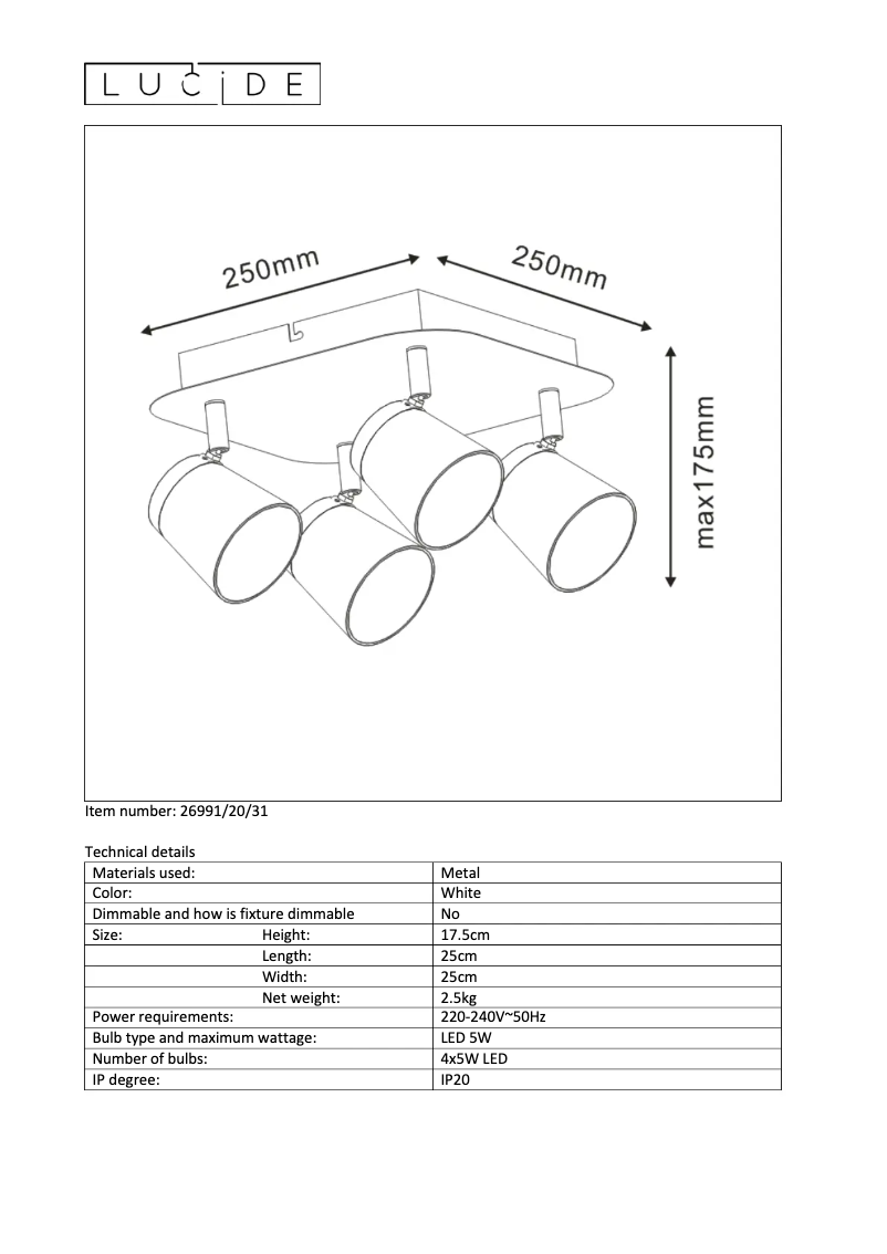 Page n°1 - Manuel utilisateur Lucide Heloïse 26991/20/31