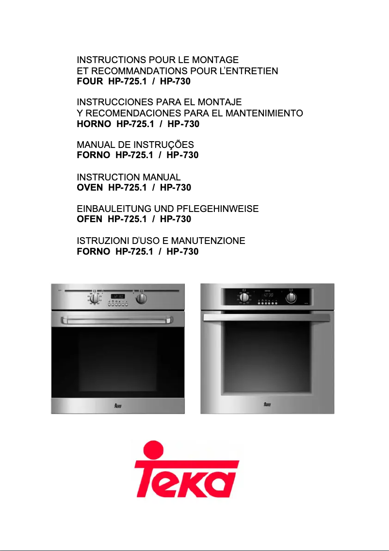 Page n°1 - Manuel utilisateur Teka HP-725.1