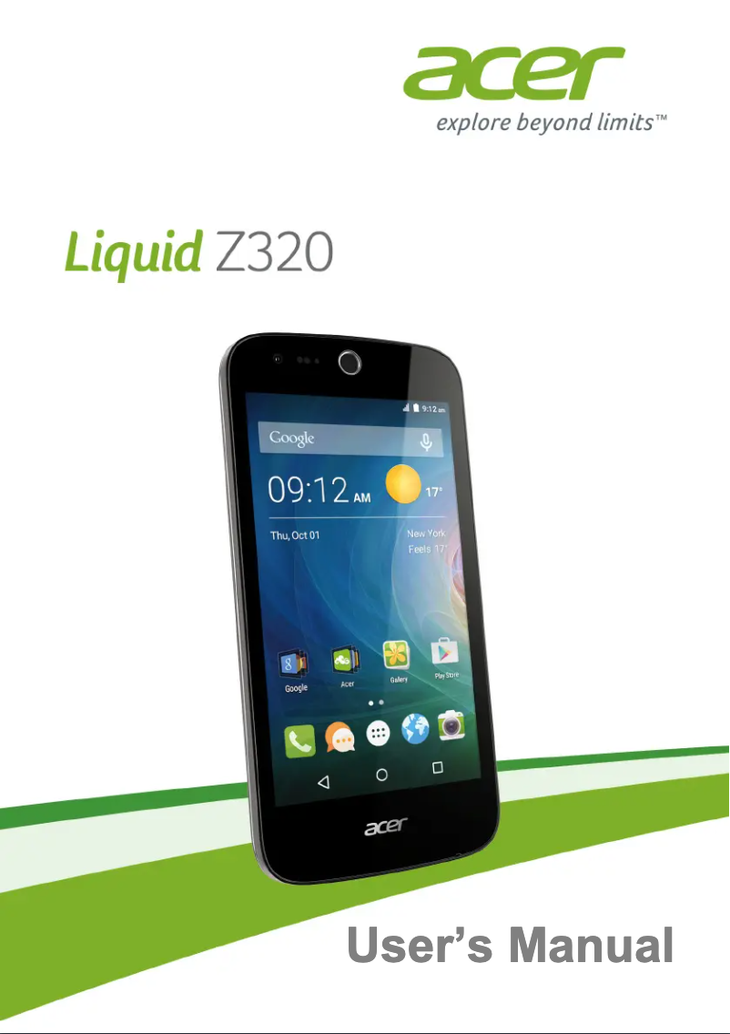 Image de la première page du manuel de l'appareil Liquid Z320 Duo