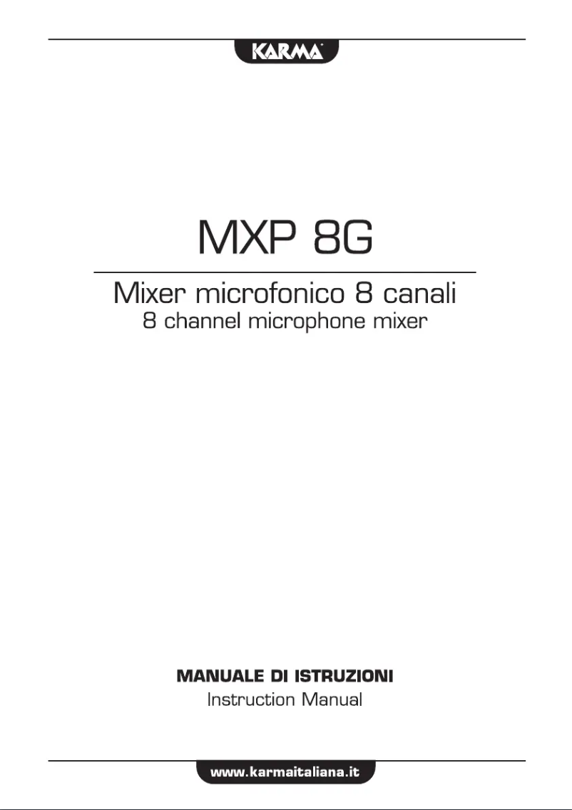 Page n°1 - Manuel utilisateur Karma MXP 8G