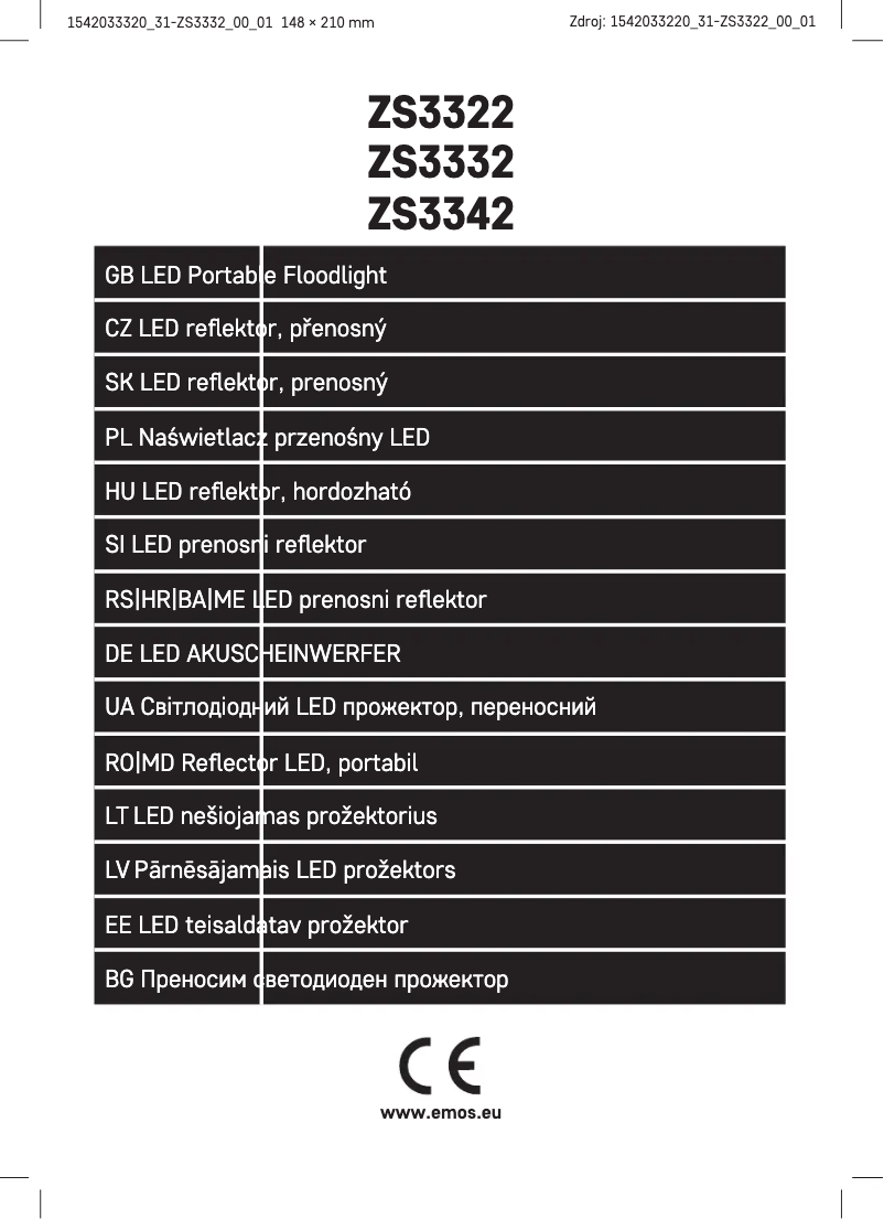 Page 1 de la notice Manuel utilisateur Emos ZS3332