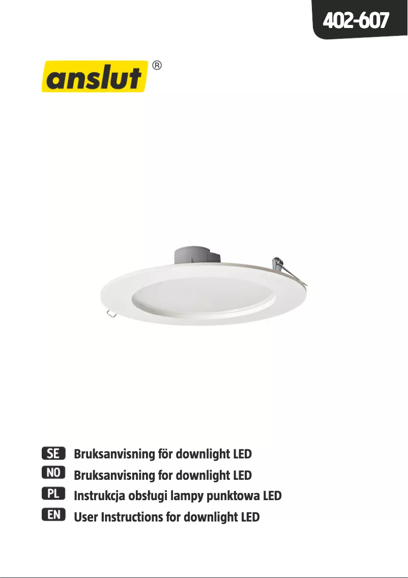 Page n°1 - Manuel utilisateur Anslut 402-607