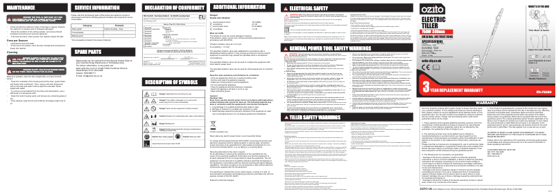 Page 1 de la notice Manuel utilisateur Ozito ETL-7530U