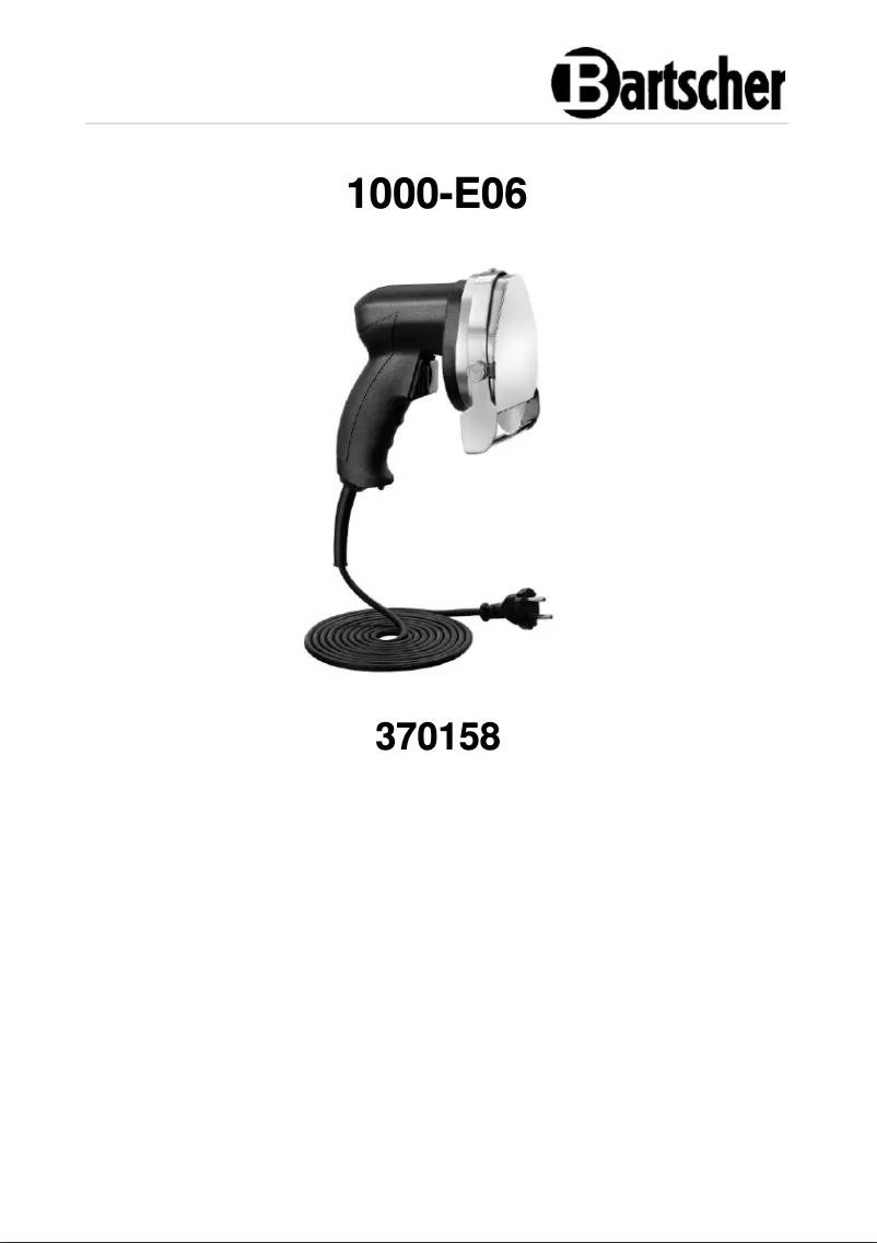 Page 1 de la notice Manuel utilisateur Bartscher 1000-E06