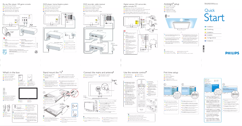 Page 1 de la notice Guide de démarrage rapide Philips 47PFL5603D