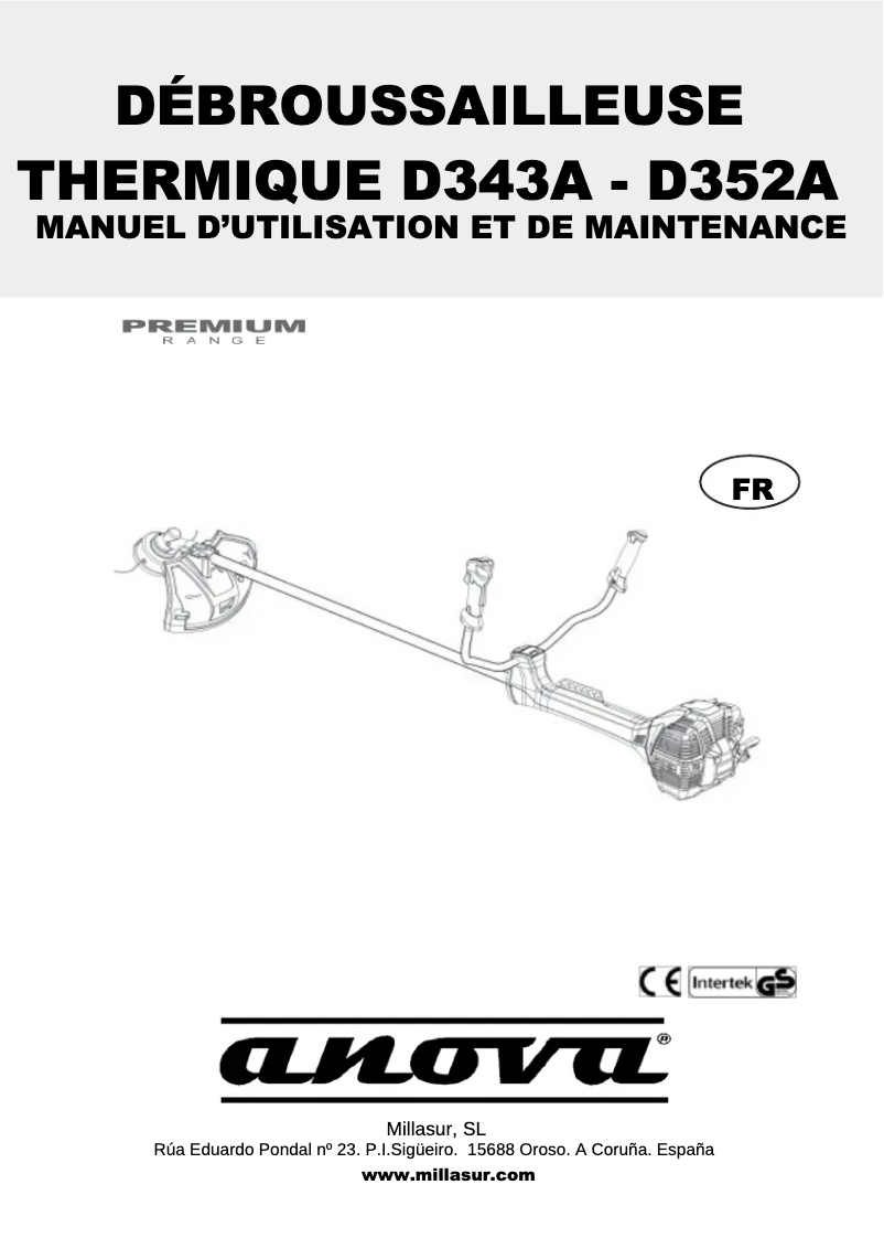 Page n°1 - Manuel utilisateur Anova D343A