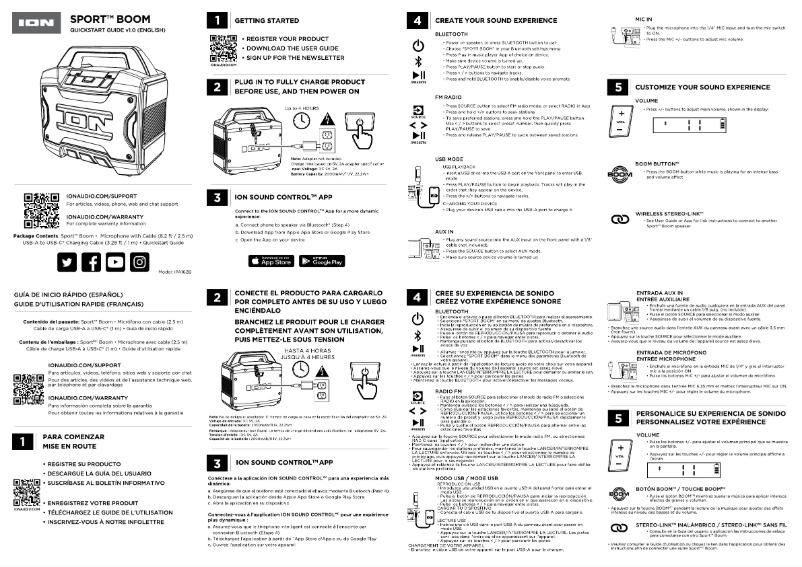 Page n°1 - Guide de démarrage rapide ION Sport Boom