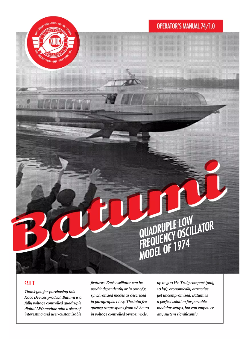 Page n°1 - Manuel utilisateur Xaoc Batumi