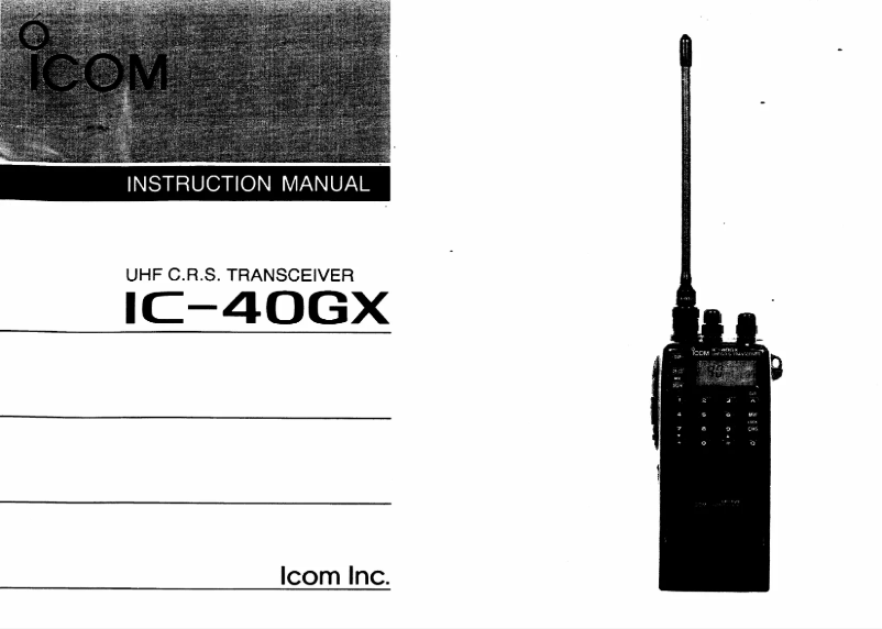 Page n°1 - Manuel utilisateur ICOM IC-40GX