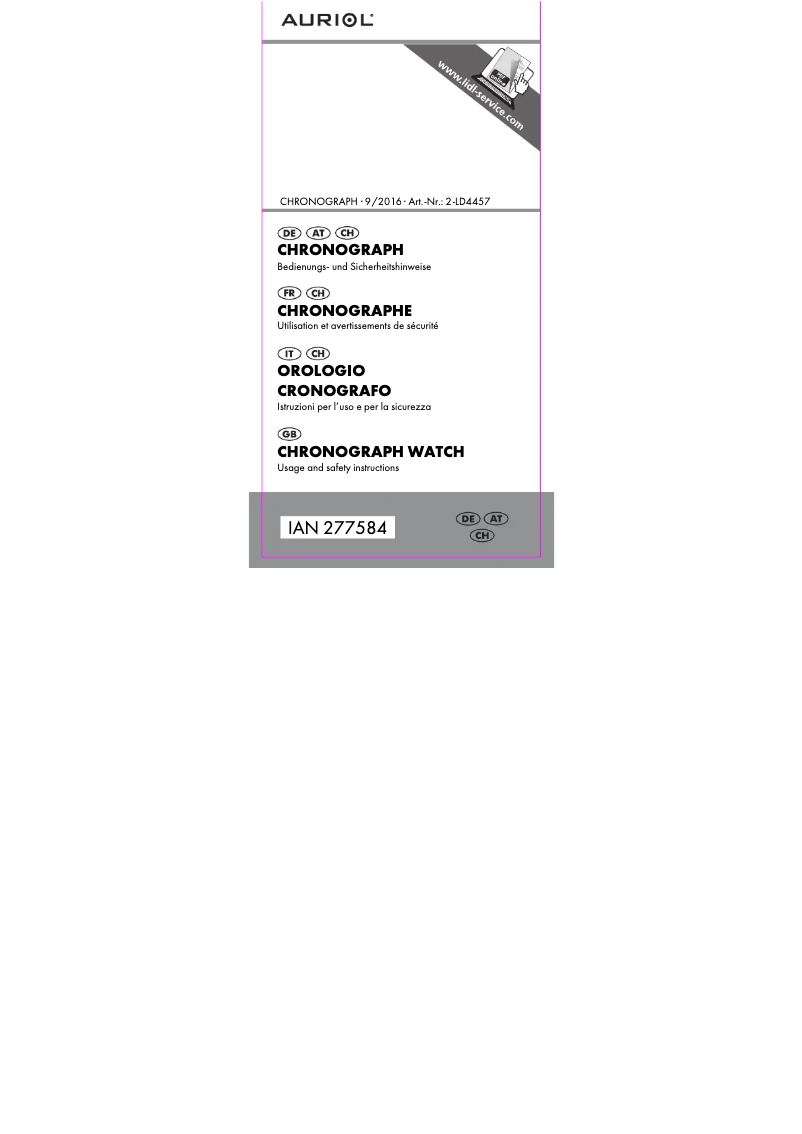 Page 1 de la notice Manuel utilisateur Auriol IAN 289174