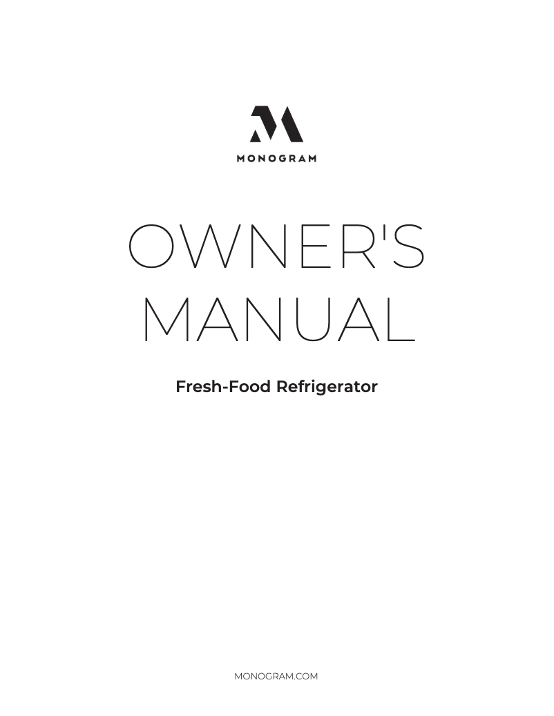 Page 1 de la notice Manuel d'utilisation et d'entretien Monogram ZIFS240NSS