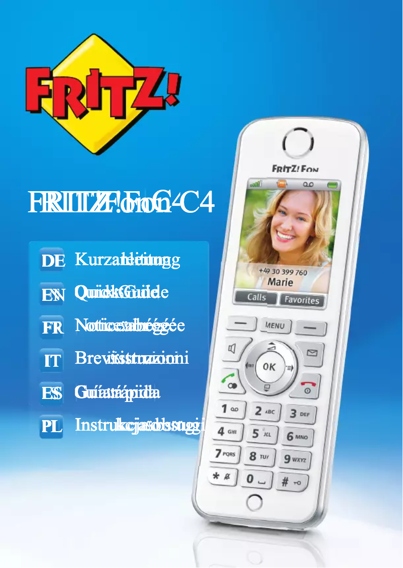 Imagen de la primera página del manual del dispositivo FRITZ!Fon C4 International
