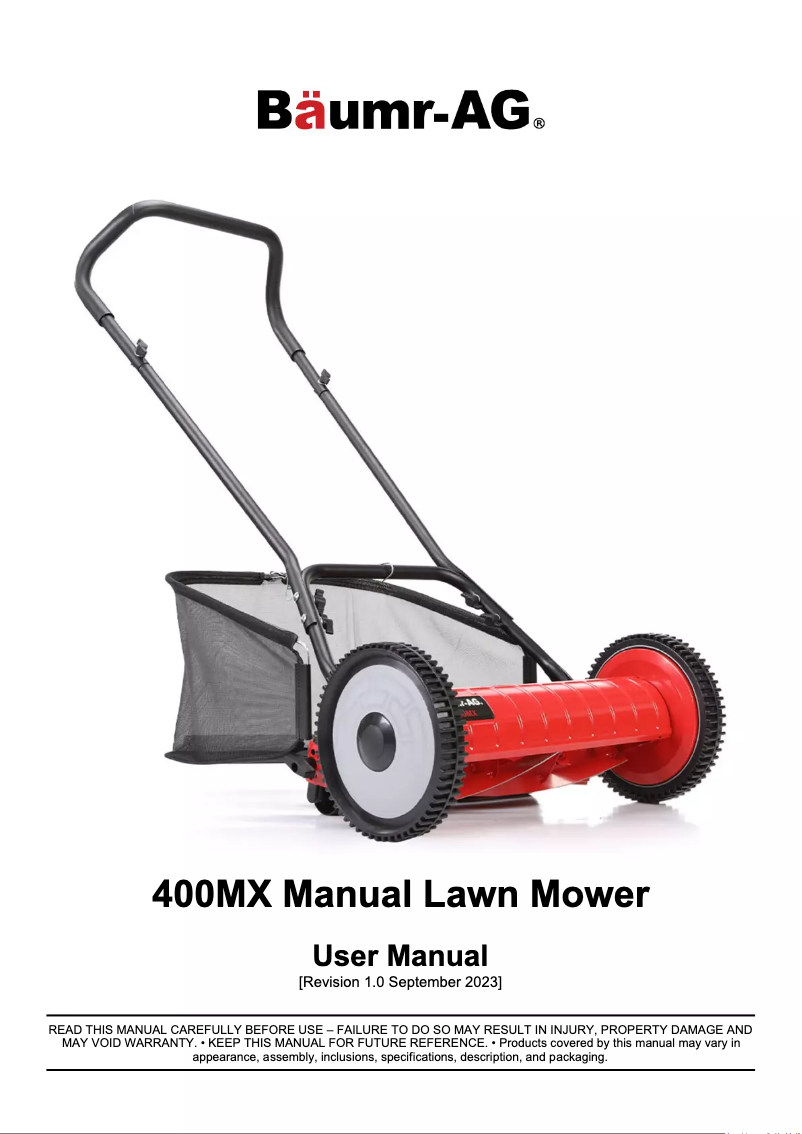 Page n°1 - Manuel utilisateur Baumr-AG 400MX