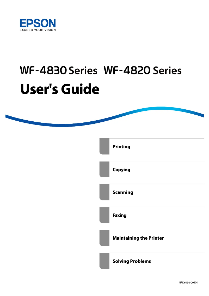 Page n°1 - Manuel utilisateur Epson WorkForce Pro WF-4820DWF