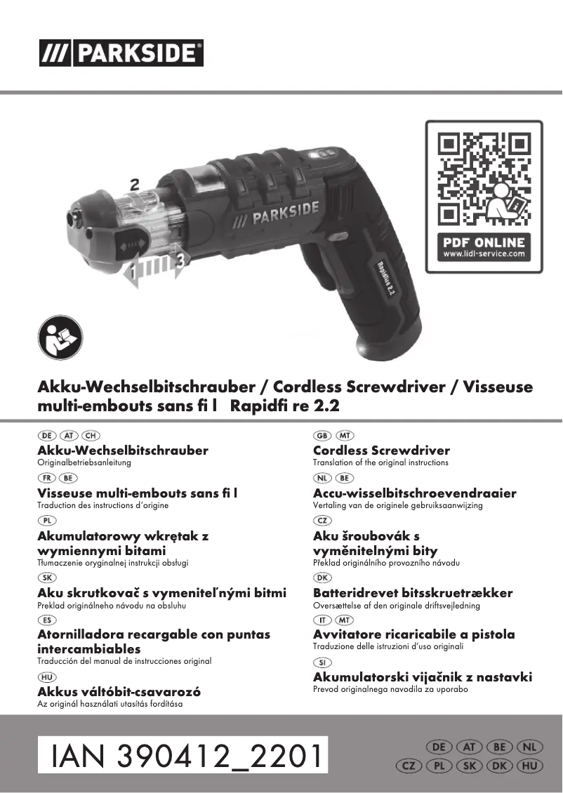 Page 1 de la notice Manuel utilisateur Parkside Rapidfire 2.2