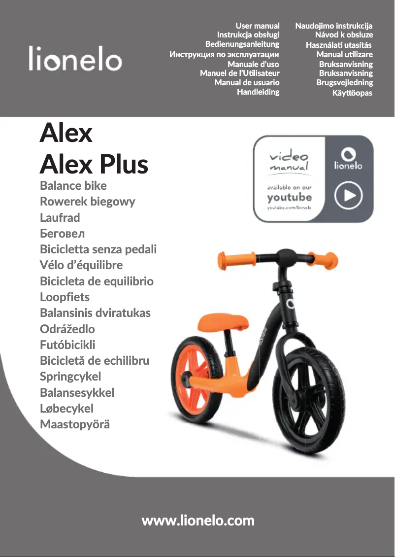 Page 1 de la notice Manuel utilisateur Lionelo Alex Plus