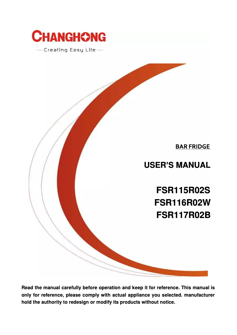 Image de la première page du manuel de l'appareil FSR117R02B