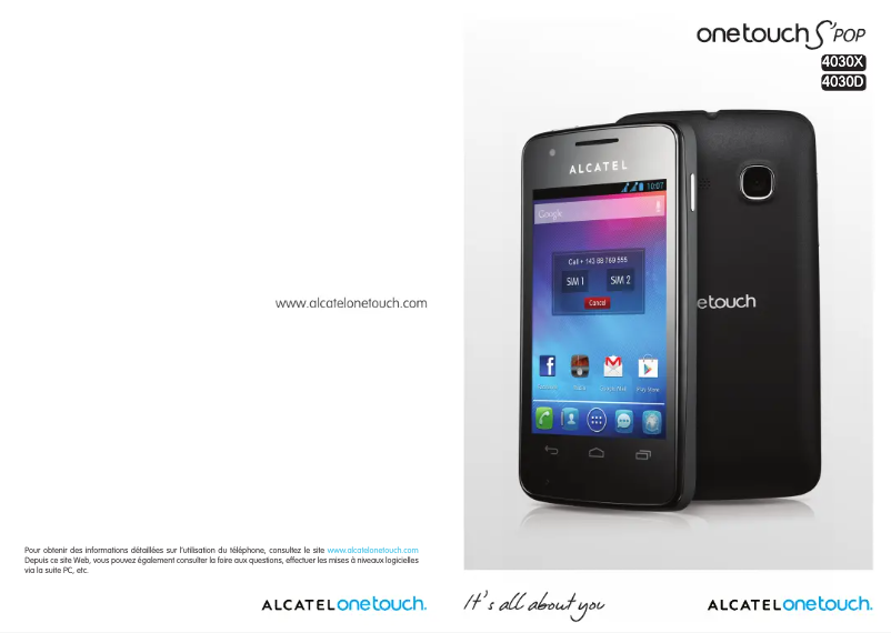 Page 1 de la notice Manuel utilisateur Alcatel One Touch S'POP 4030D
