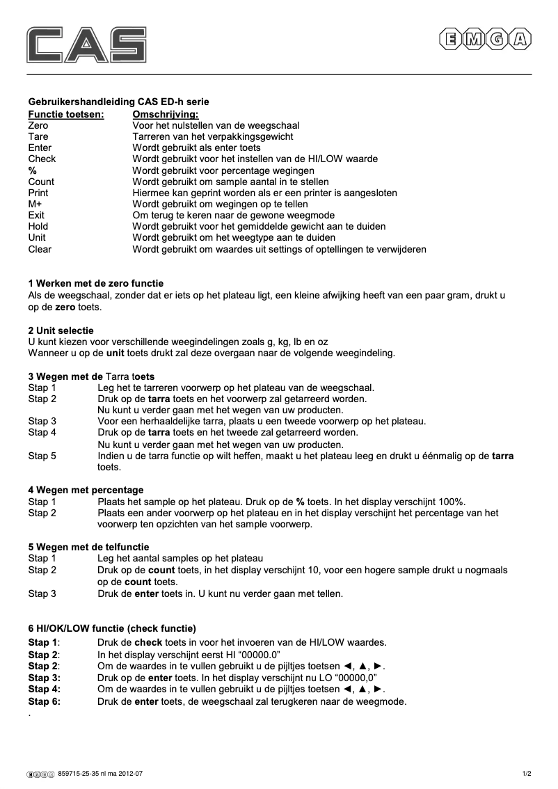 Page 1 de la notice Manuel utilisateur CAS 859715
