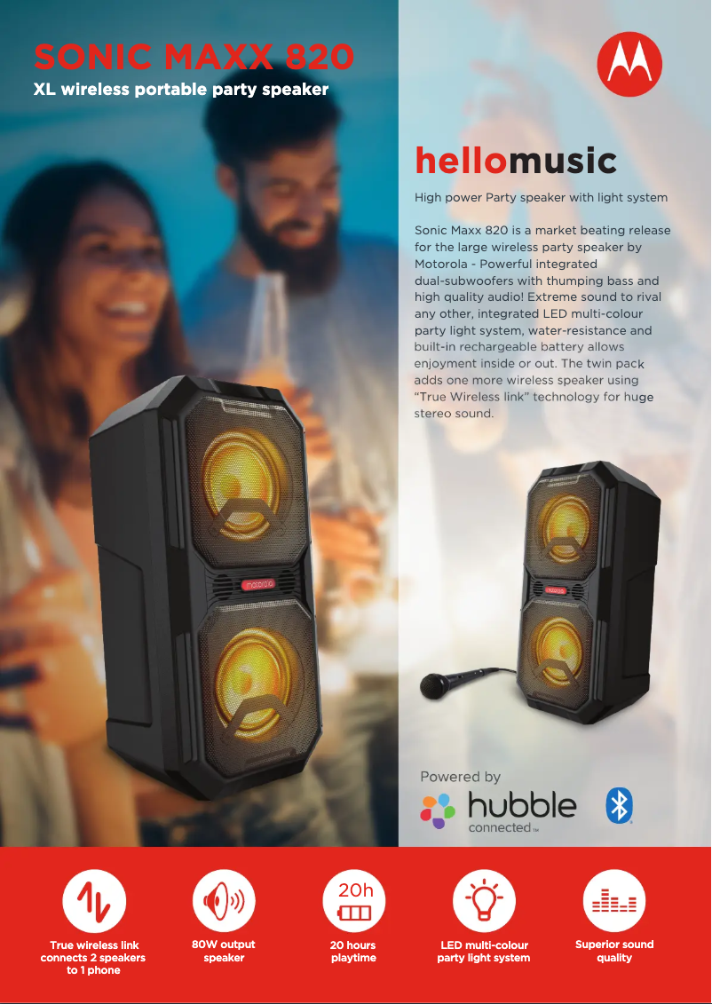 Page 1 de la notice Manuel utilisateur Motorola Sonic Maxx 820