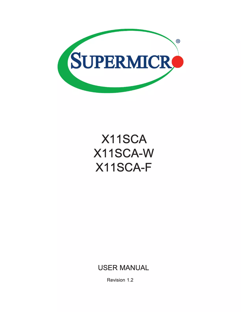 Page 1 de la notice Manuel utilisateur Supermicro X11SCA