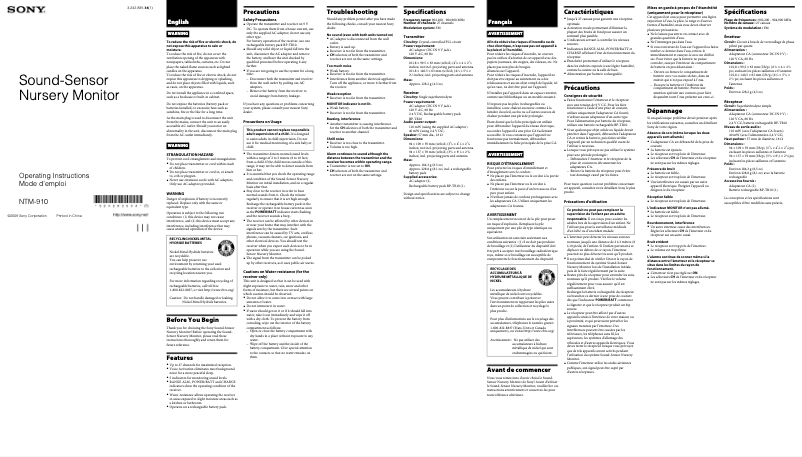 Página 1 del manual Manual de usuario Sony NTM-910