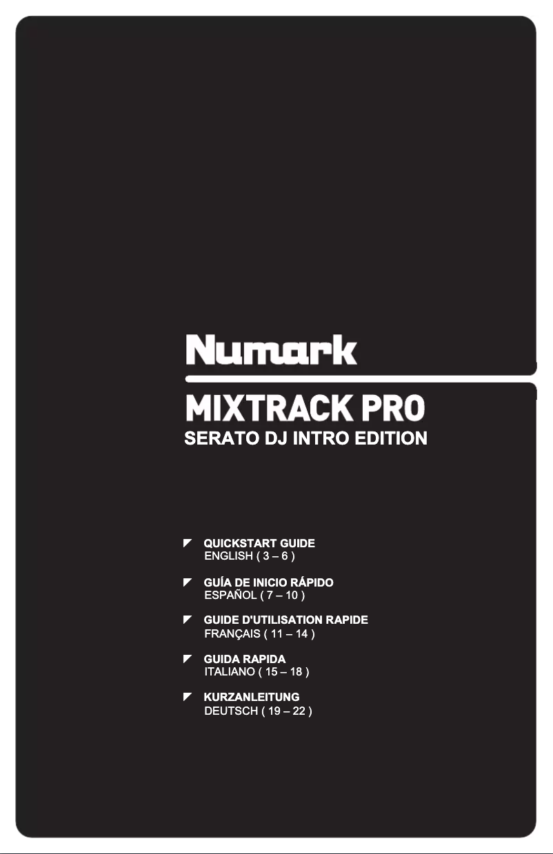 Page 1 de la notice Manuel utilisateur Numark Mixtrack Pro