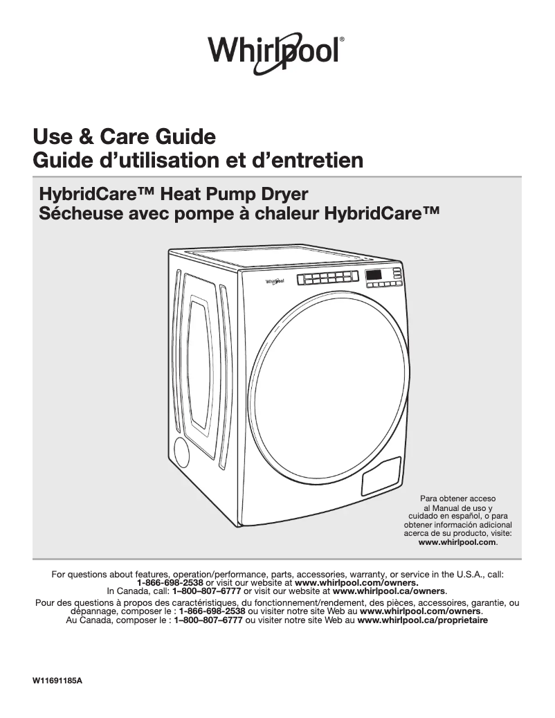Page n°1 - Informations de garantie Whirlpool YWHD560CHW