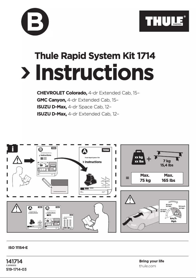 Page 1 de la notice Manuel utilisateur Thule Kit 1714