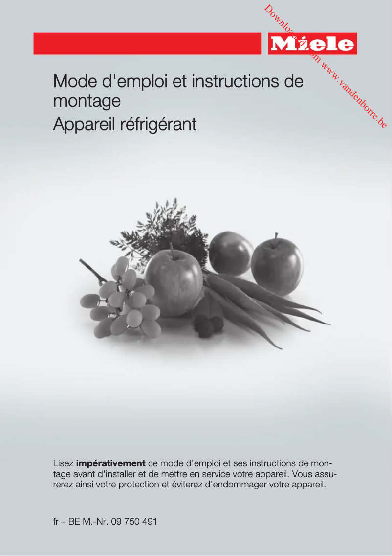 Page 1 de la notice Manuel utilisateur Miele K 35272 ID