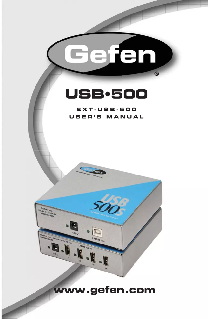 Page n°1 - Manuel utilisateur Gefen EXT-USB-500