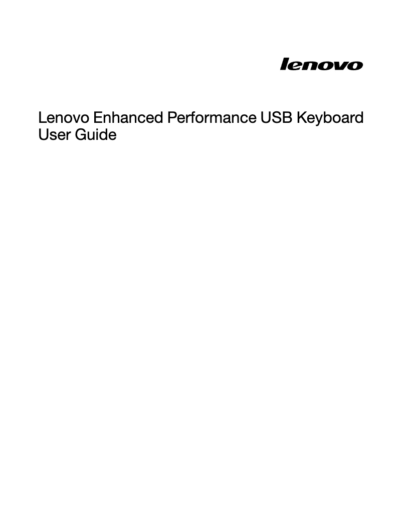 Page 1 de la notice Manuel utilisateur Lenovo Enhanced Performance USB Keyboard Gen II