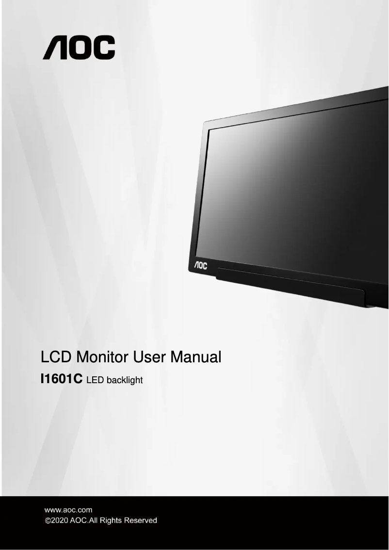 Page 1 de la notice Manuel utilisateur AOC I1601C