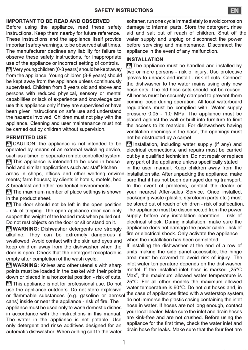 Page 1 de la notice Guide d'installation Hotpoint HFC 3C26 CW X