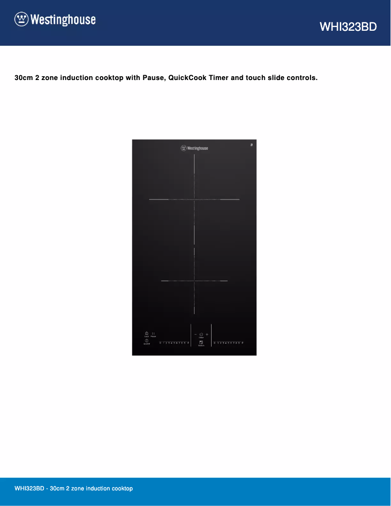 Page 1 de la notice Fiche technique Westinghouse WHI323BD