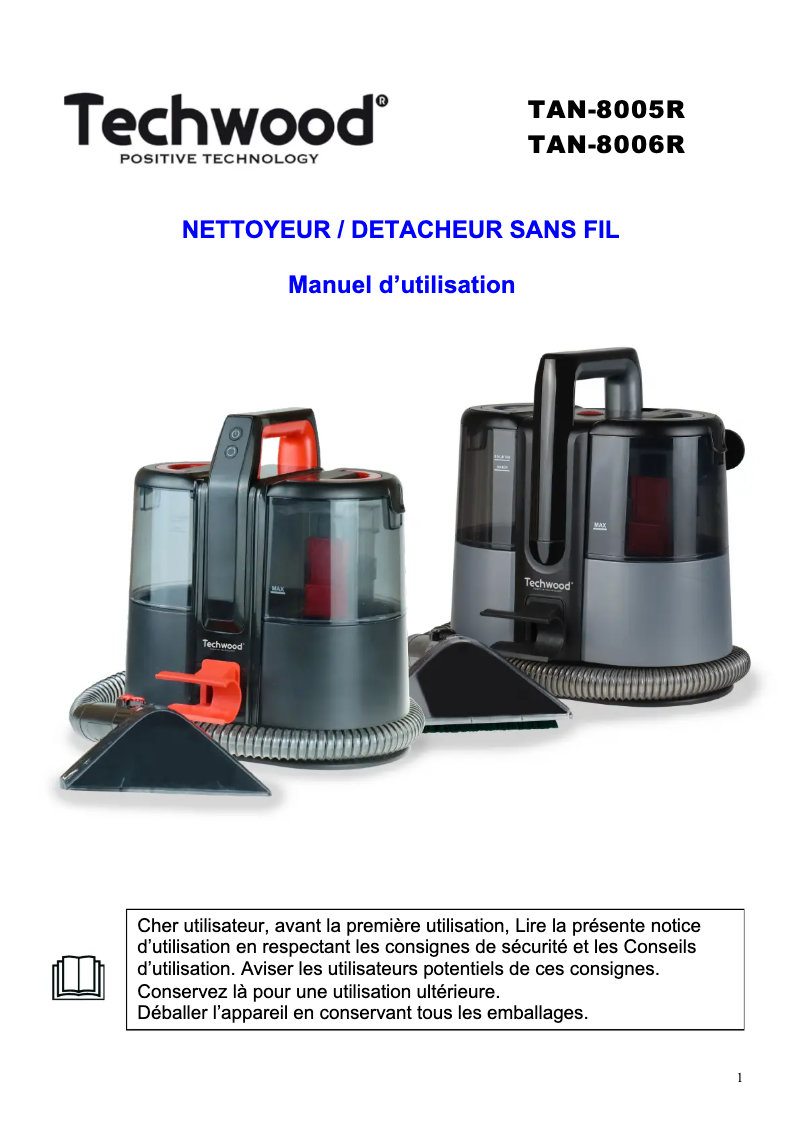 Image de la première page du manuel de l'appareil TAN-8006R