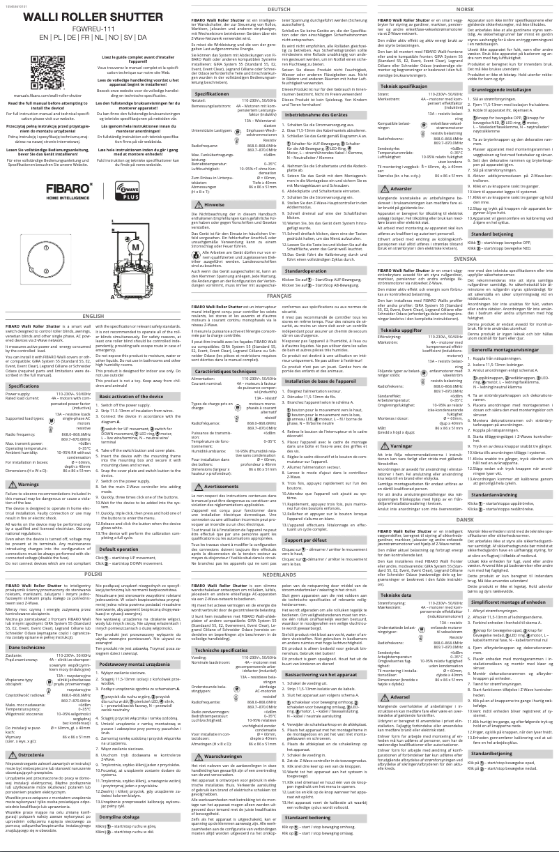 Page n°1 - Manuel utilisateur Fibaro FGWREU-111