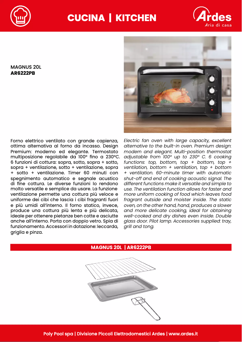 Página 1 del manual Ficha técnica Ardes AR6222PB