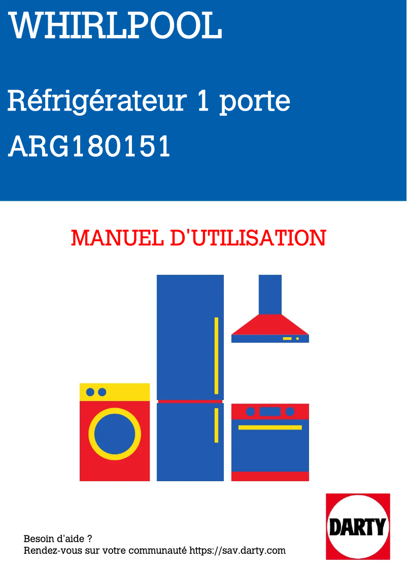 Page n°1 - Manuel utilisateur Whirlpool ARG180151