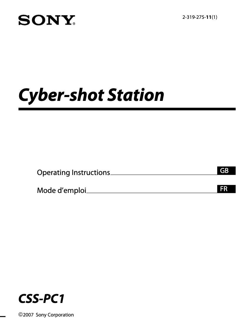 Page 1 de la notice Manuel utilisateur Sony CSS-PC1