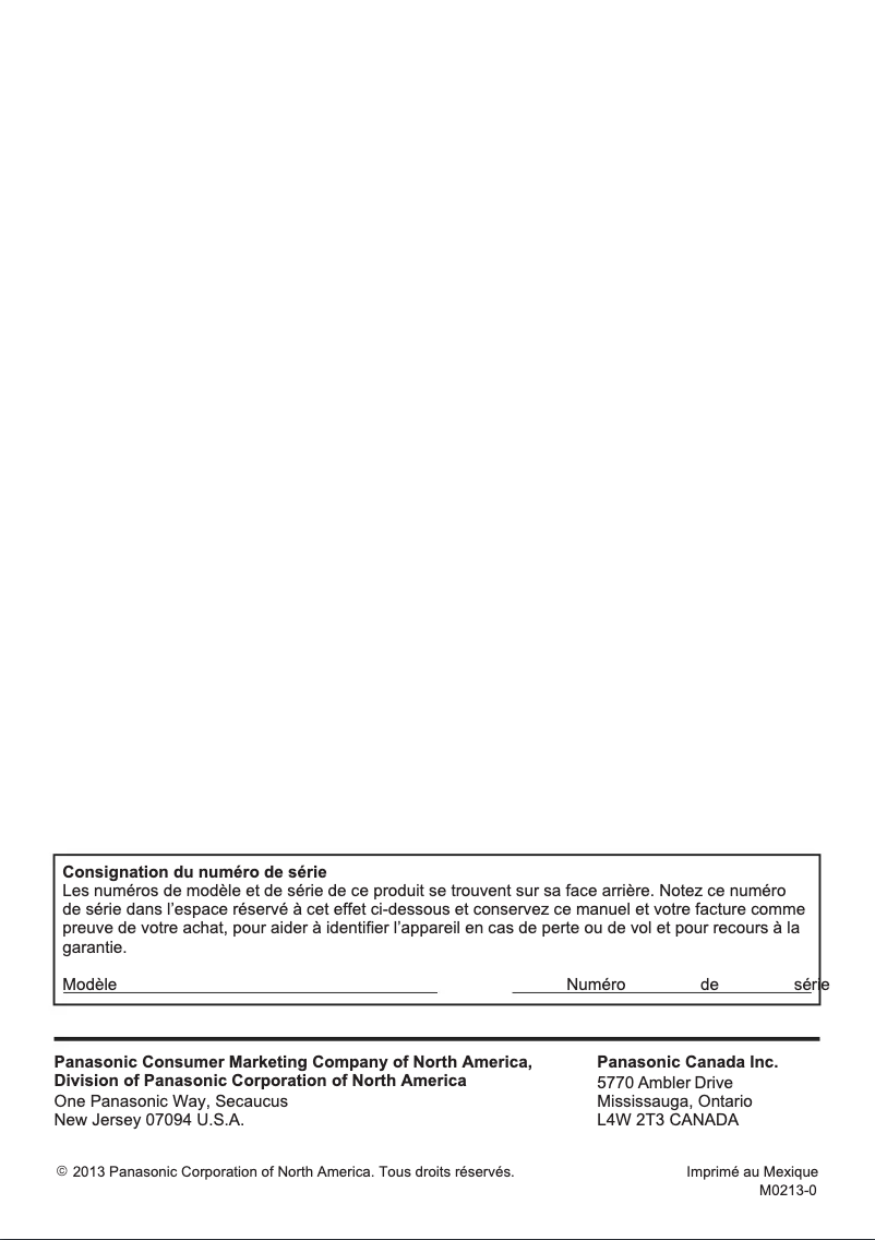 Page 1 de la notice Manuel utilisateur Panasonic Viera TC-L58E60