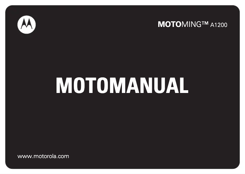Page 1 de la notice Manuel utilisateur Motorola A1200