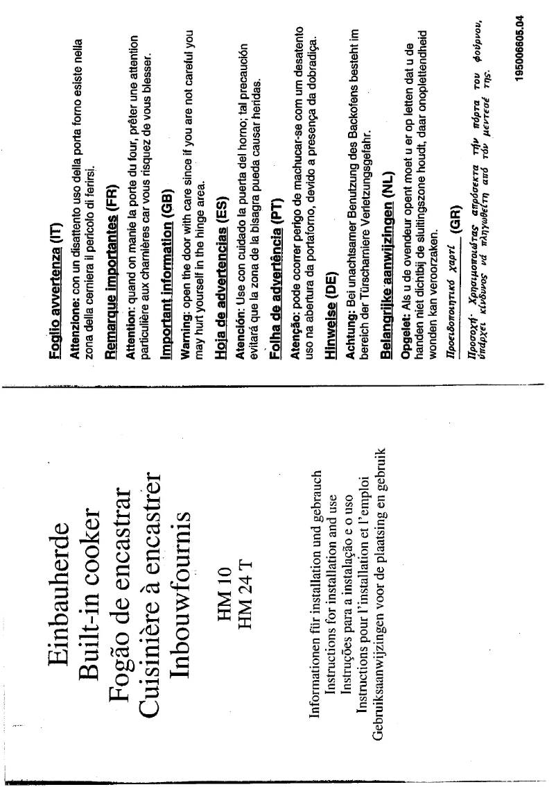 Page n°1 - Manuel utilisateur Ariston Thermo HM 24 T