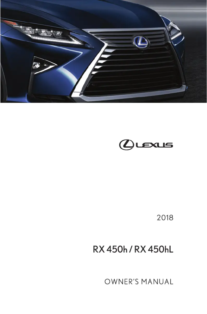 Página 1 del manual Manual de usuario Lexus RX 450hL (2018)
