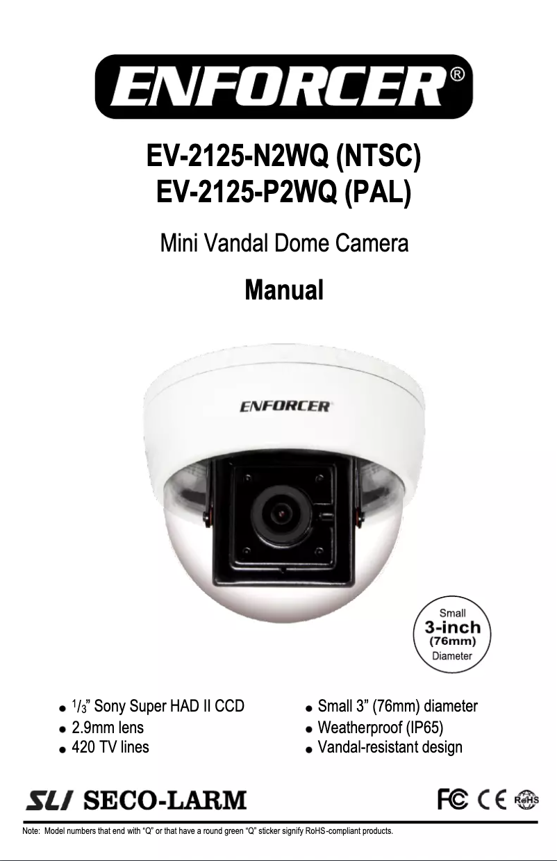 Page n°1 - Manuel utilisateur Enforcer EV-2125-N2WQ