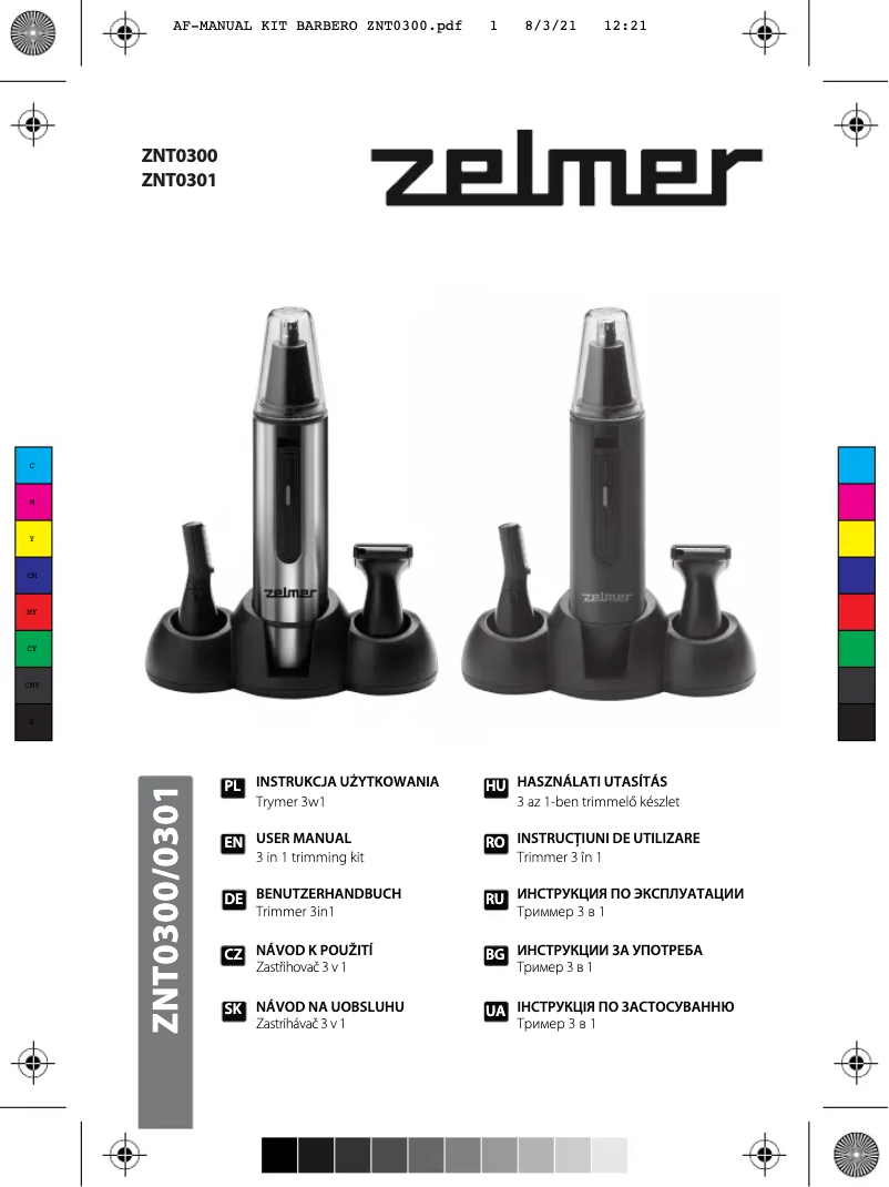 Page 1 de la notice Manuel utilisateur Zelmer ZNT0301